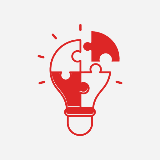 Lightbulb puzzle pieces illustration